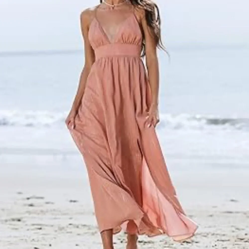 Cupshe Light Mauve Rayon Dress – Size Small - Picture 1 of 4